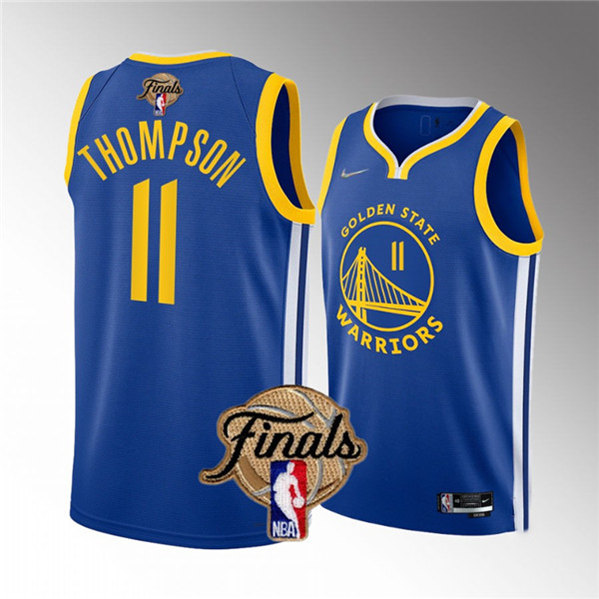 Youth Golden State Warriors #11 Klay Thompson Royal 2022 Finals Stitched Basketball Jersey